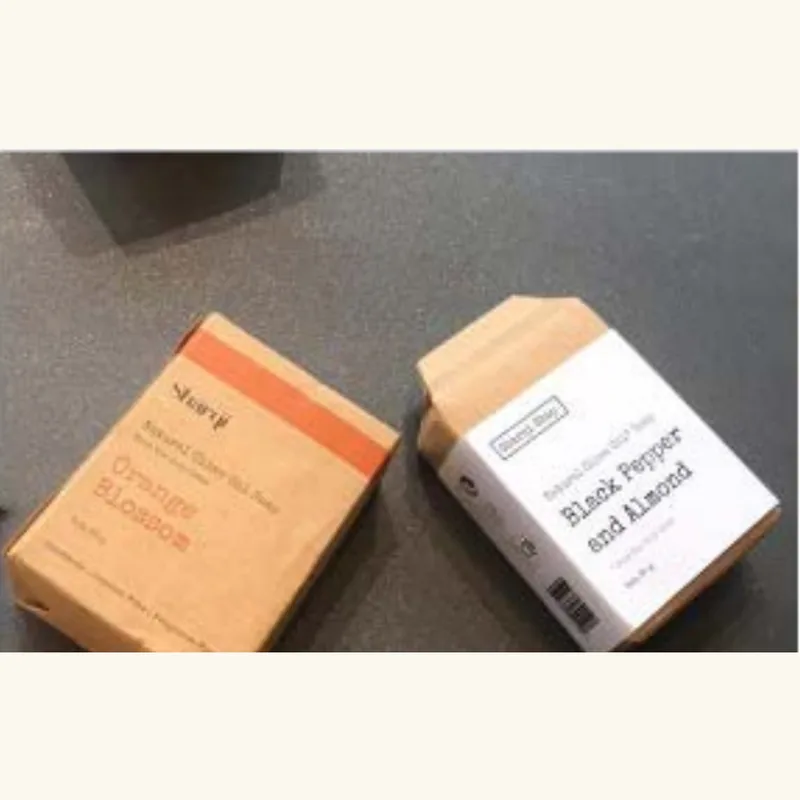 ⁨The same Aleppo soap boxed and labelled in two retail cartons ready for shipping⁩